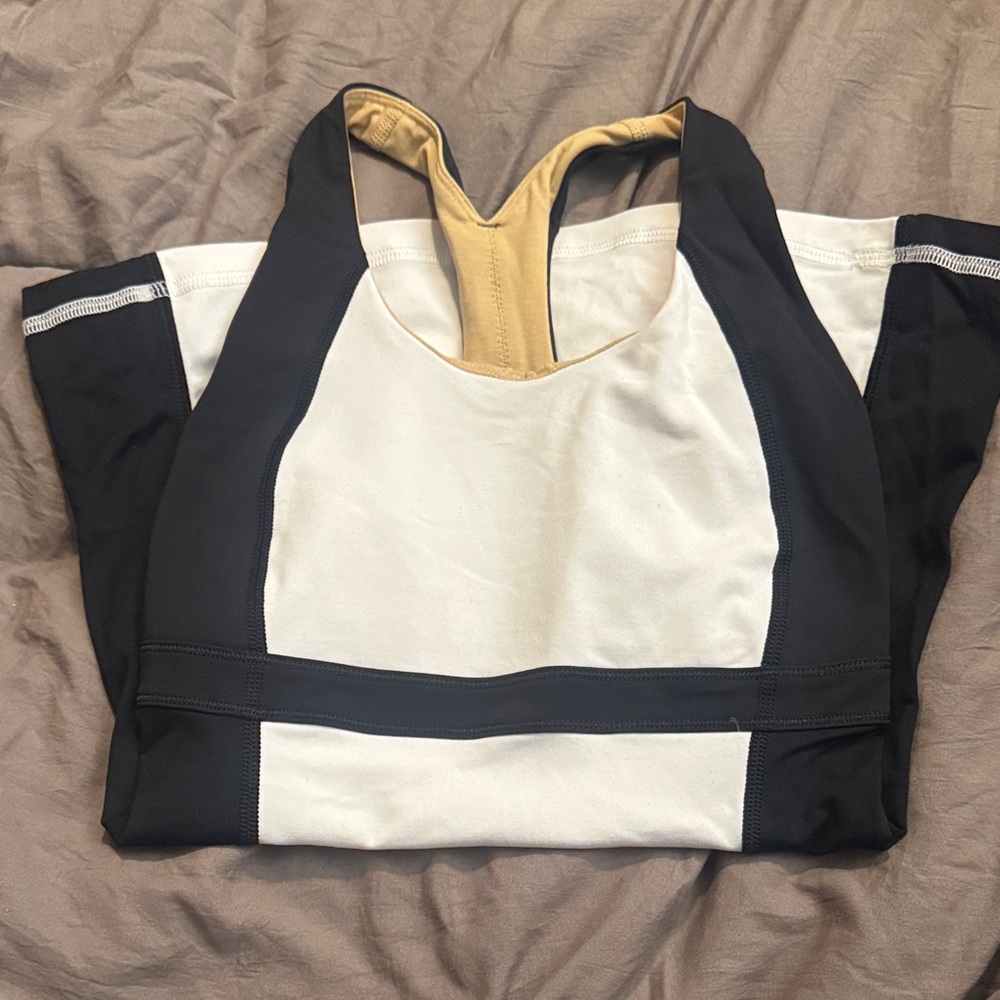 Lululemon Athletica Black and Cream Sports Tank